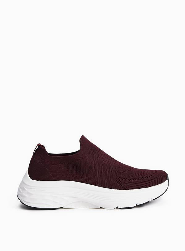 Burgundy Knitted Active Trainers 7